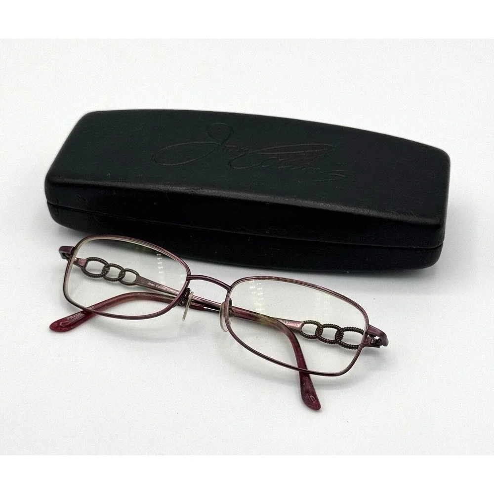 Joan Collins‎ 9773 Plum Metal Eyeglass Frames ONLY 53-17-135 with Case Y2K